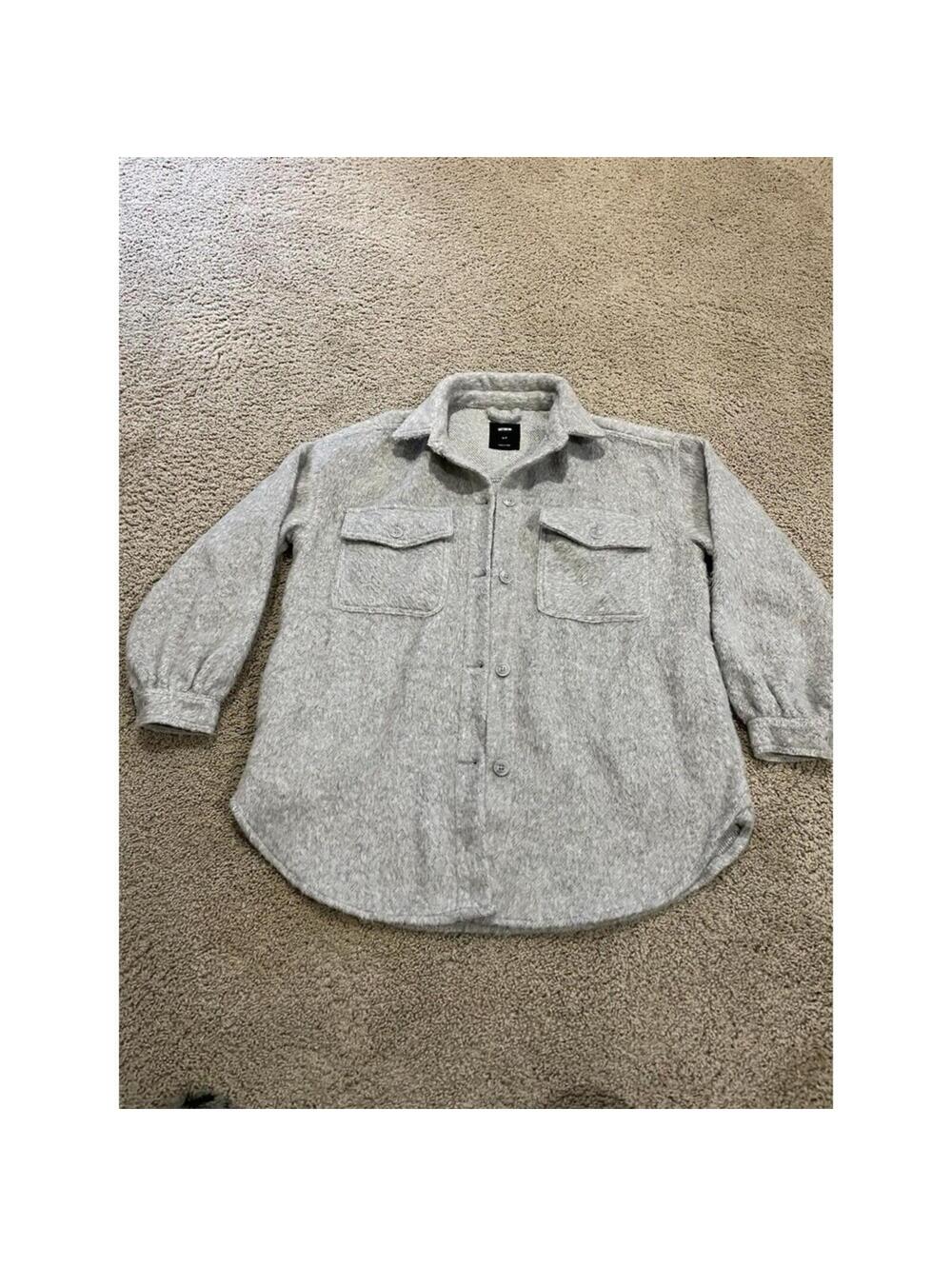 Women’s Cotton On Gray Shaket S Small Warm Fuzzy Jacket Oversized 100% Recycled